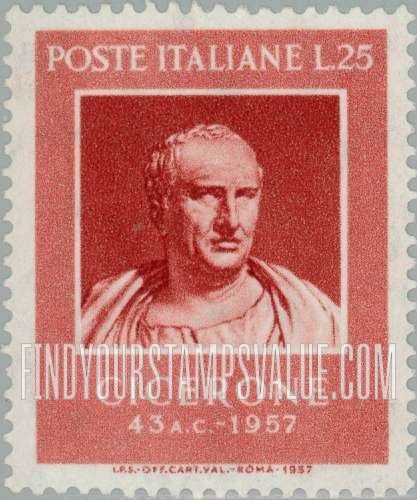 FindYourStampsValue: 2000th Anniv. of the Death of Marcus Tullius Cicero, Roman Statesman and Writer