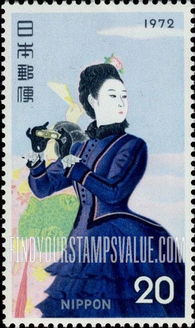 FindYourStampsValue: “A Balloon Rising,” by Gakuryo Nakamura - 中村岳陵「気球揚る」