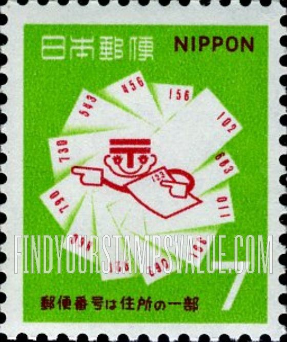 FindYourStampsValue: Postcards, Postal Code Symbol - はがき、郵便番号のシンボル