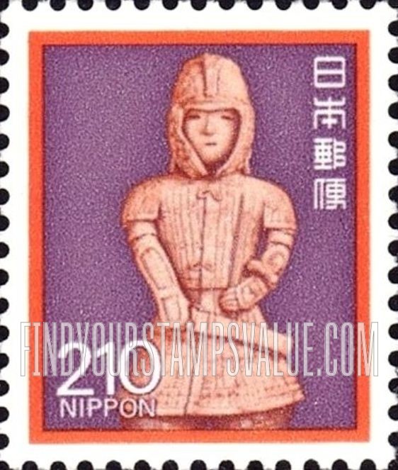 FindYourStampsValue: Clay burial figure of warrior, Ota - はにわの兵士