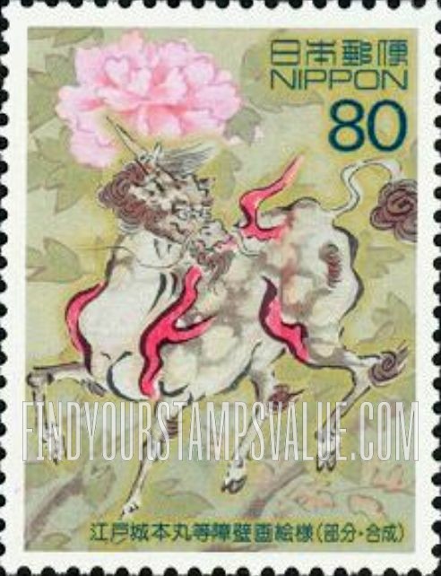 FindYourStampsValue: Wall Decoration, Edo Castle - 江戸城本丸等障壁画絵様 (部分・合成)