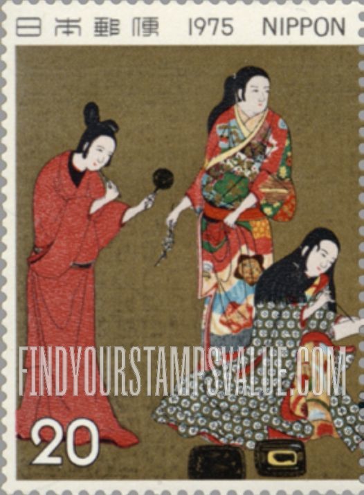 FindYourStampsValue: Matsuura Screen (detail), 16th Century - 松浦屏風、16世紀