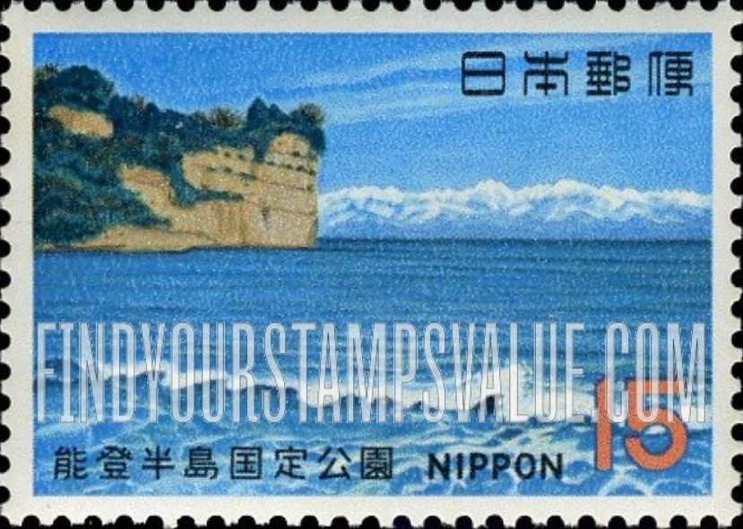FindYourStampsValue: Tate Mountains Seen from Himi Coast - 氷見海岸