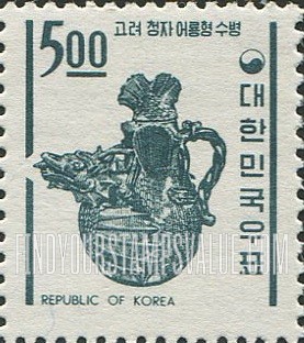 FindYourStampsValue: Dragon Waterpot - 고려청자 어룡형수병