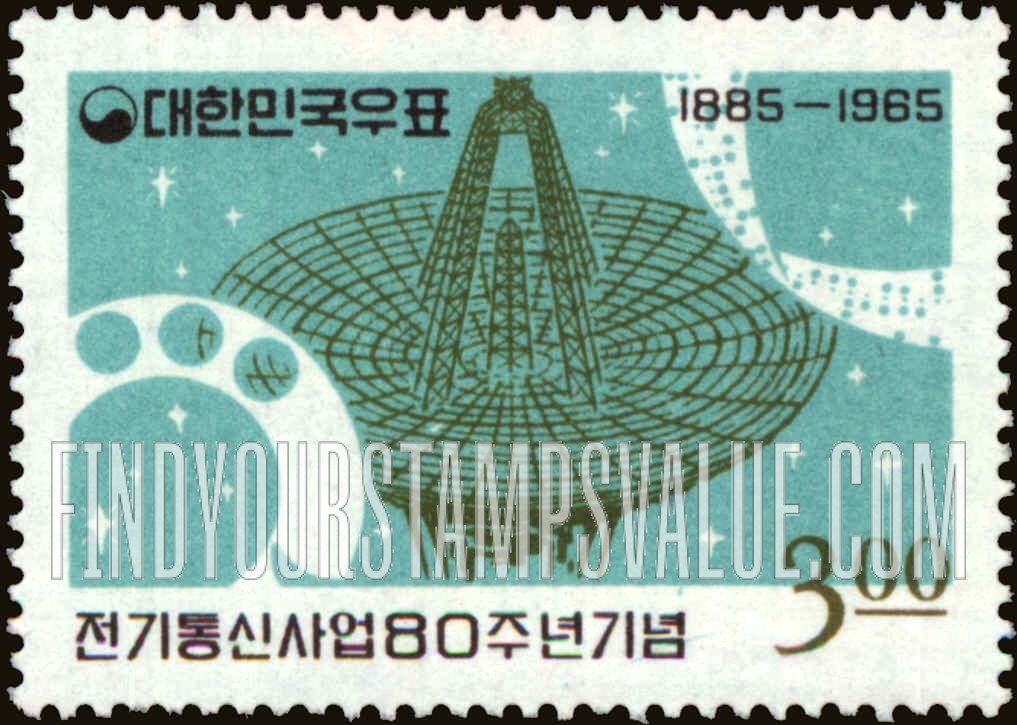 FindYourStampsValue: Parabolic Antenna, Telephone Dial and Punched Tape - 파라볼라 안테나, 전화기의 다이얼과 천공 테이프