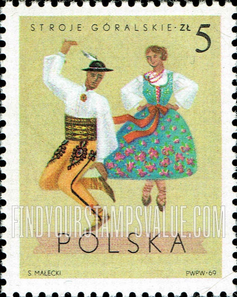 FindYourStampsValue: Regional Costumes: Highlanders, Cracow