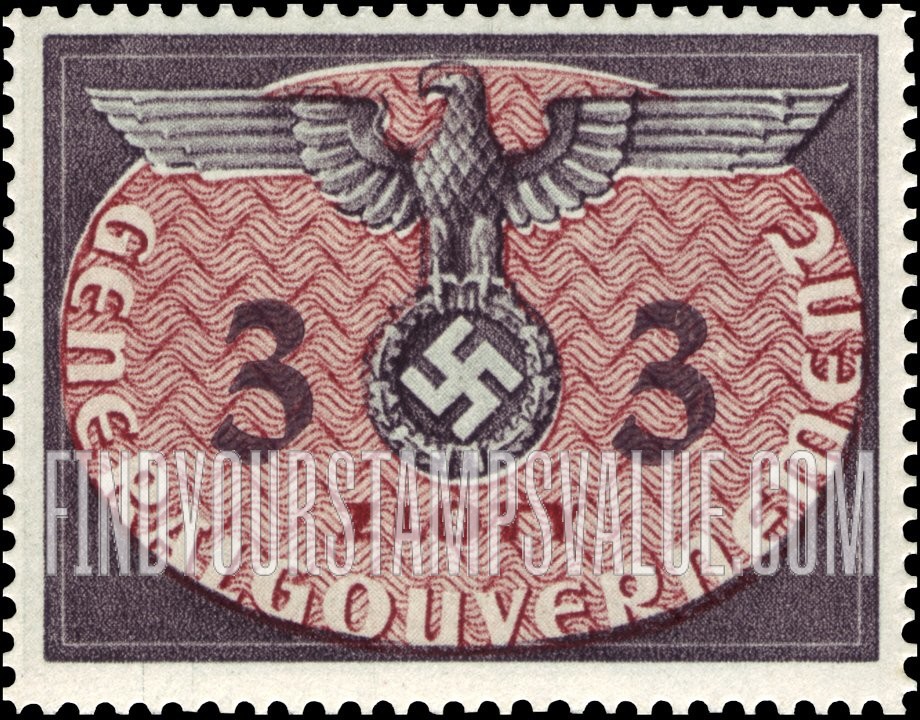 FindYourStampsValue: OCCUPATION OFFICIAL - Eagle and Swastika