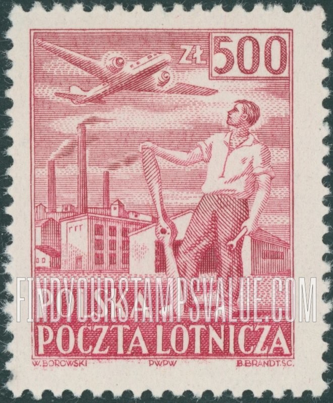 FindYourStampsValue: AIR POST - Airplane Mechanic and Propeller