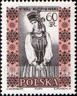 FindYourStampsValue: Regional Costumes: Woman from Kurpiow