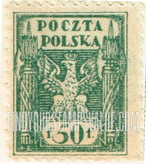 FindYourStampsValue: Eagle and Fasces, Symbolical of United Poland