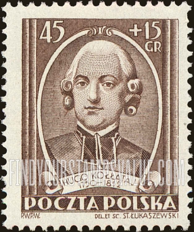 FindYourStampsValue: SEMI-POSTAL - Similar to Regular Issue of 1952: Hugo Kollataj
