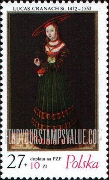 FindYourStampsValue: SEMI-POSTAL - Portrait of a German Princess, by Lucas Cranach