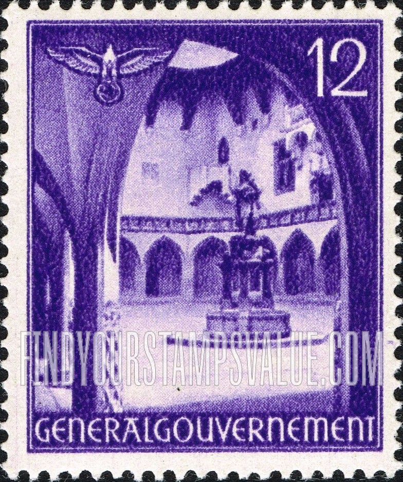 FindYourStampsValue: OCCUPATION - Courtyard and statue of Copernicus