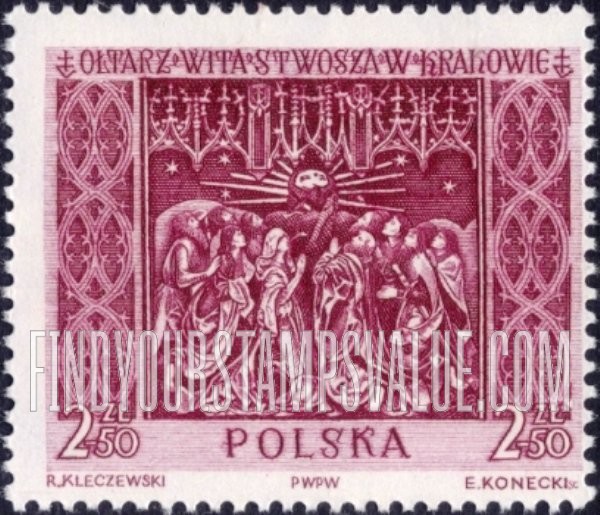 FindYourStampsValue: Carvings by Veit Stoss, St. Mary’s Church, Cracow: The Ascension
