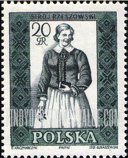 FindYourStampsValue: Regional Costumes: Woman from Rzeszow