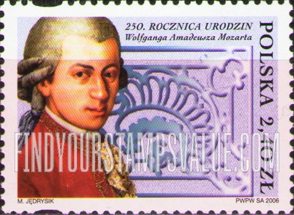 FindYourStampsValue: Wolfgang Amadeus Mozart (1756-91), Composer