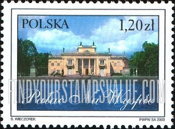 FindYourStampsValue: Lazienkowski Park Landmarks, Warsaw: Palac Na Wyspie