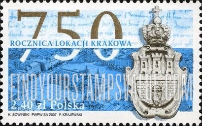 FindYourStampsValue: Granting of Municipal Rights to Cracow, 750th Anniversary