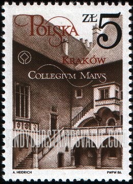 FindYourStampsValue: Cracow Restoration Type of 1982: Collegium Maius, Jagiellonian Museum
