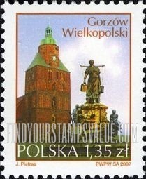 FindYourStampsValue: Cathedral of the Assumption, Pauksch Fountain, Gorzów Wielkopolski