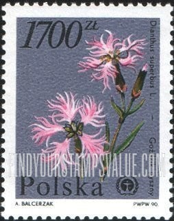 FindYourStampsValue: Flowers: Dianthus superbus