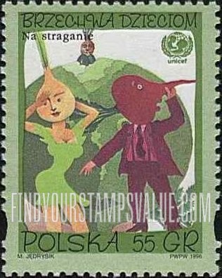 FindYourStampsValue: UNICEF, 50th Anniversary: People with “onion heads”