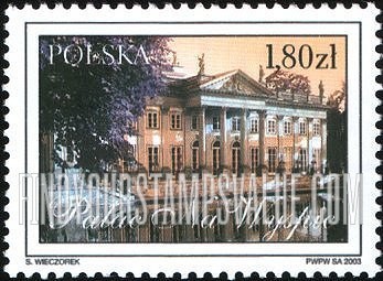 FindYourStampsValue: Lazienkowski Park Landmarks, Warsaw: Palac Na Wyspie