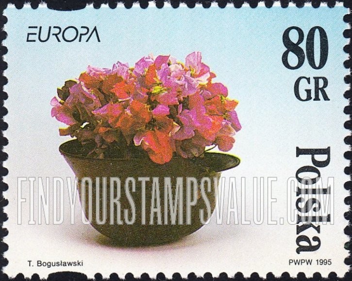 FindYourStampsValue: Flowers in helmet