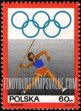 FindYourStampsValue: Olympic Rings and Women's javelin