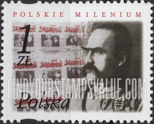 FindYourStampsValue: Millennium: Marshal Józef Pilsudski, Solidarity posters