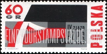 FindYourStampsValue: Red and white ribbon around hammer