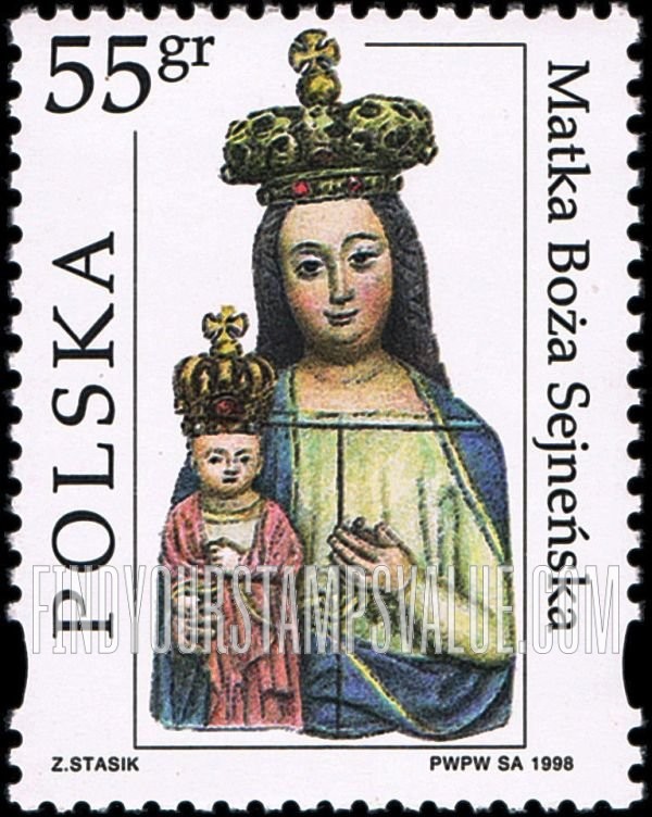 FindYourStampsValue: 15th Centennial Statue of Madonna and Child, Sejny Basilica