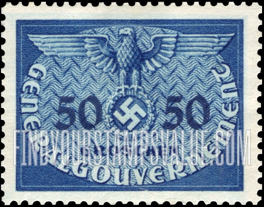 FindYourStampsValue: OCCUPATION OFFICIAL - Eagle and Swastika