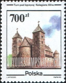 FindYourStampsValue: Architecture: Collegiate Church, 12th centennial, Leczyca
