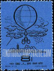 FindYourStampsValue: Meteorological services in ancient and modern China: Weather balloon - 中国古代和近代的气象服务: 气象观测 (气象气球)