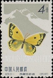 FindYourStampsValue: Butterfly: Tibetan clouded yellow  - 蝴蝶: 西藏豆粉蝶