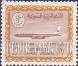 FindYourStampsValue: AIR POST: Saudi Airline Boeing 720-B Jet - البريد الجوّي: طائرة بوينغ 720 التّابعة للخطوط الجويّة السعودية