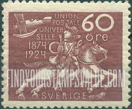 FindYourStampsValue: Universal Postal Union Congress: Postrider Watching Airplane