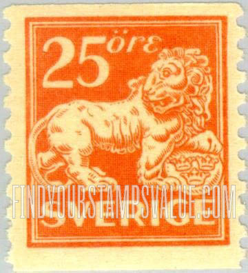 FindYourStampsValue: Heraldic Lion Supporting Arms of Sweden
