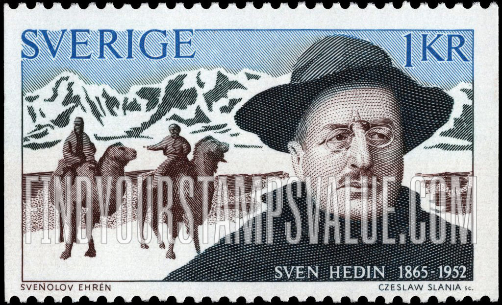 FindYourStampsValue: Swedish Explorers: Sven Hedin (1865-1952) and camel riders