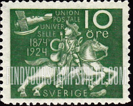 FindYourStampsValue: Universal Postal Union Congress: Postrider Watching Airplane