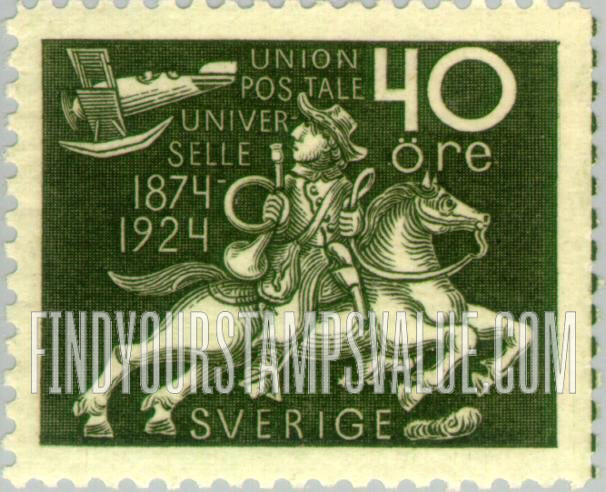 FindYourStampsValue: Universal Postal Union Congress: Postrider Watching Airplane