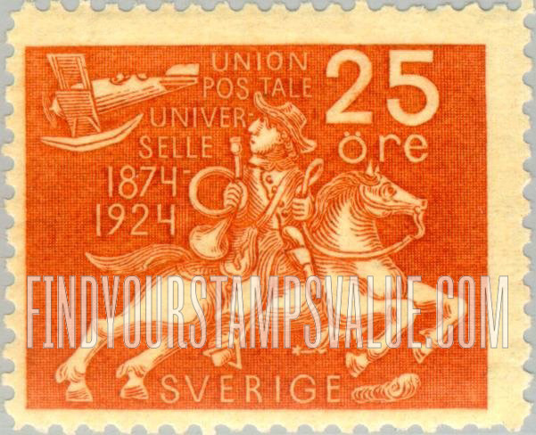 FindYourStampsValue: Universal Postal Union Congress: Postrider Watching Airplane