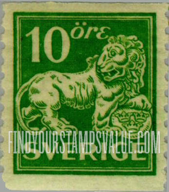 FindYourStampsValue: Heraldic Lion Supporting Arms of Sweden