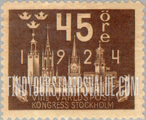 FindYourStampsValue: Universal Postal Union Congress: Composite View of Stockholm’s Skyline