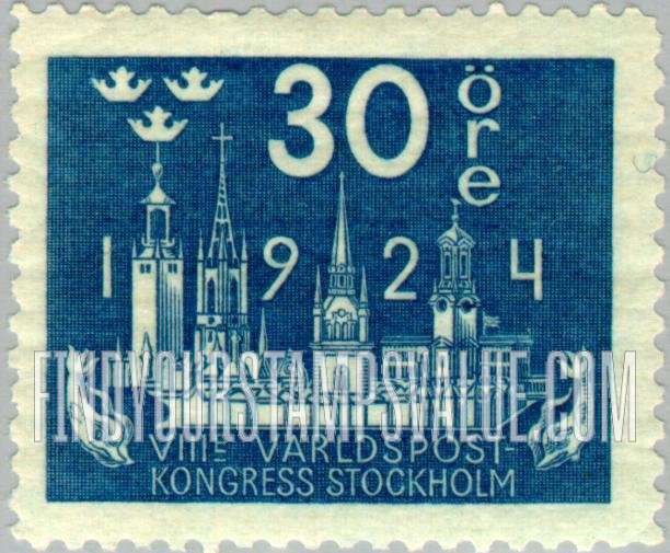 FindYourStampsValue: Universal Postal Union Congress: Composite View of Stockholm’s Skyline