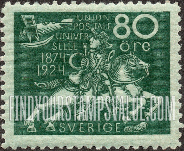 FindYourStampsValue: Universal Postal Union Congress: Postrider Watching Airplane