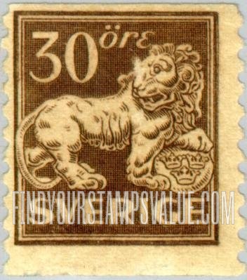 FindYourStampsValue: Heraldic Lion Supporting Arms of Sweden
