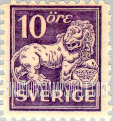 FindYourStampsValue: Heraldic Lion Supporting Arms of Sweden