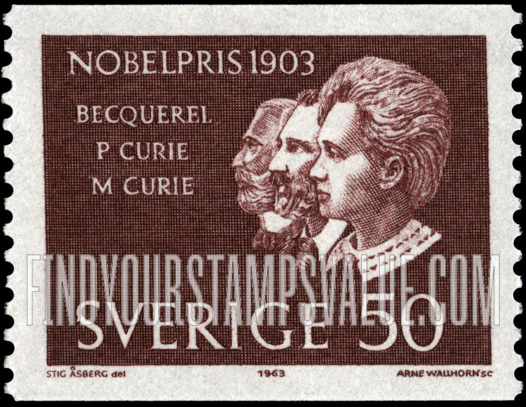 FindYourStampsValue: Antoine Henri Becquerel, Pierre and Marie Curie